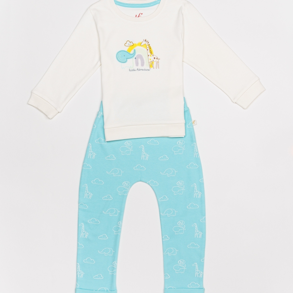 

H by Hamleys Boys Full Sleeve Tee&amp Bottom Set -Multicolor