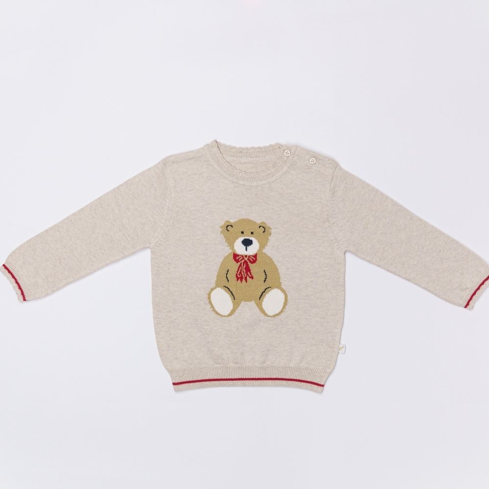 

H by Hamleys Girls Full Sleeve Sweater Hamleys Bear-Cream