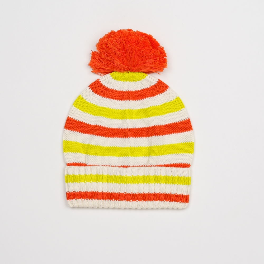 

H by Hamleys Boys Beanie Striped Pom Pom-Multicolor