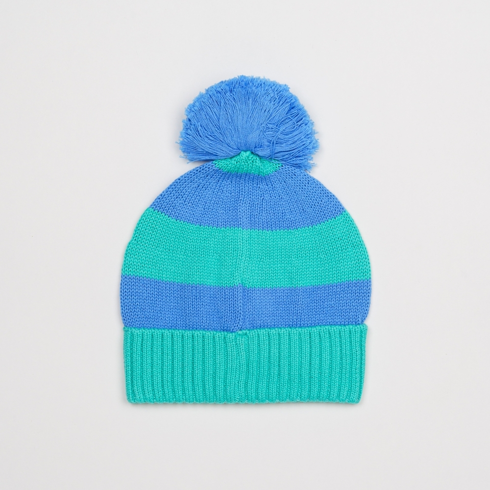 

H by Hamleys Boys Beanie Striped Pom Pom-Multicolor