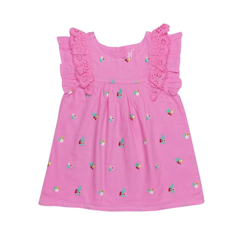 

H by Hamleys Girls Short Sleeves Top Strawberry Print-Pink