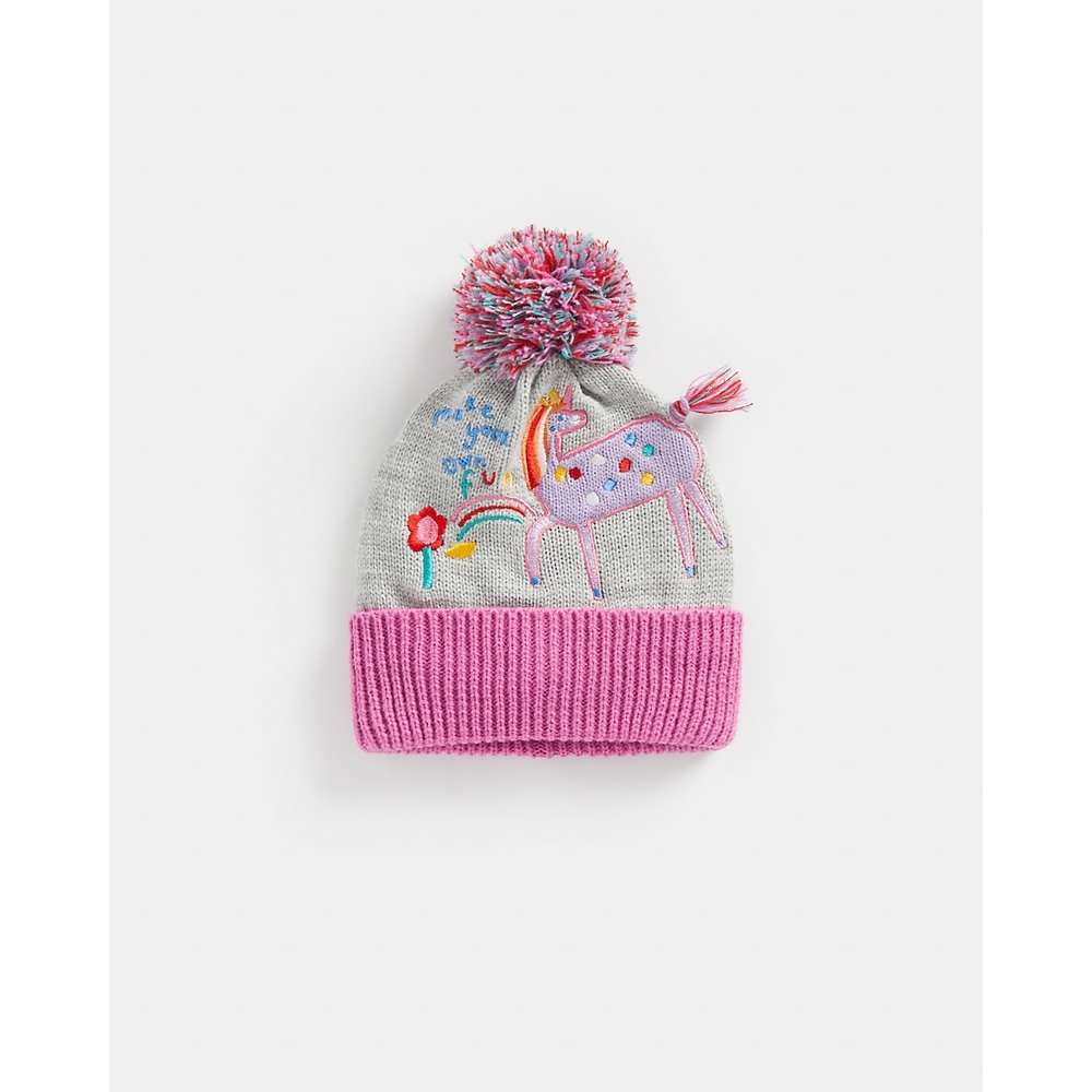 

Girls Beanie 3D pom-pom design-Multicolor