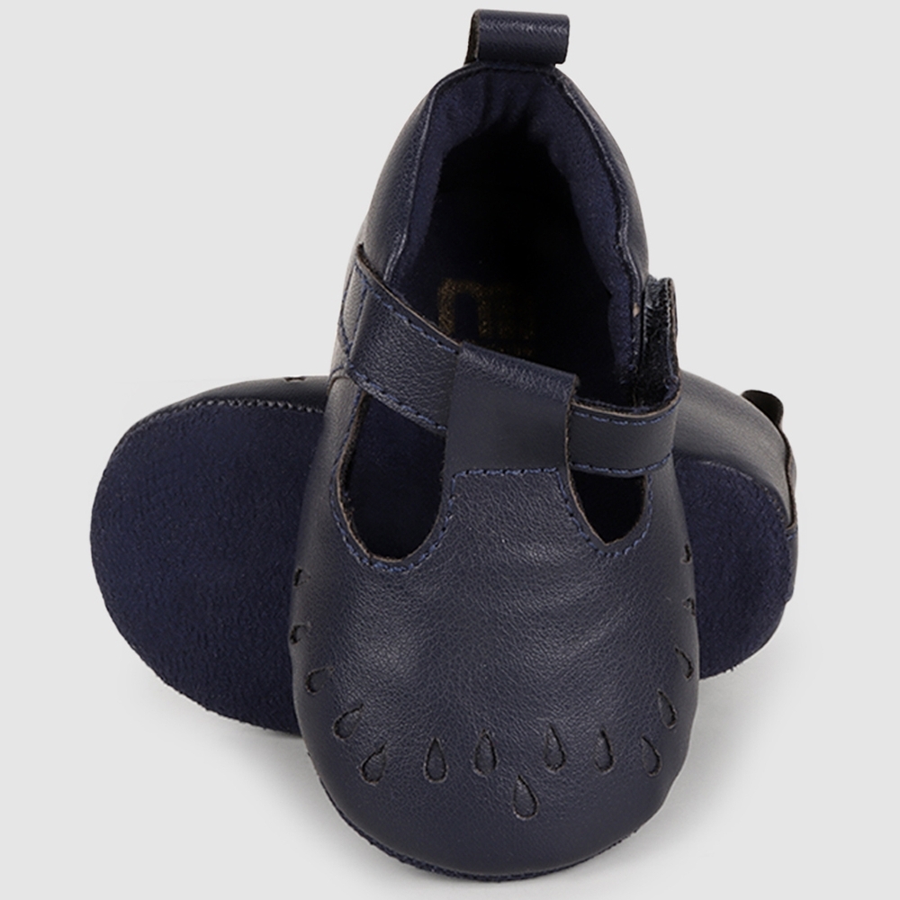 

Girls Pram Shoes T-Bar-Navy