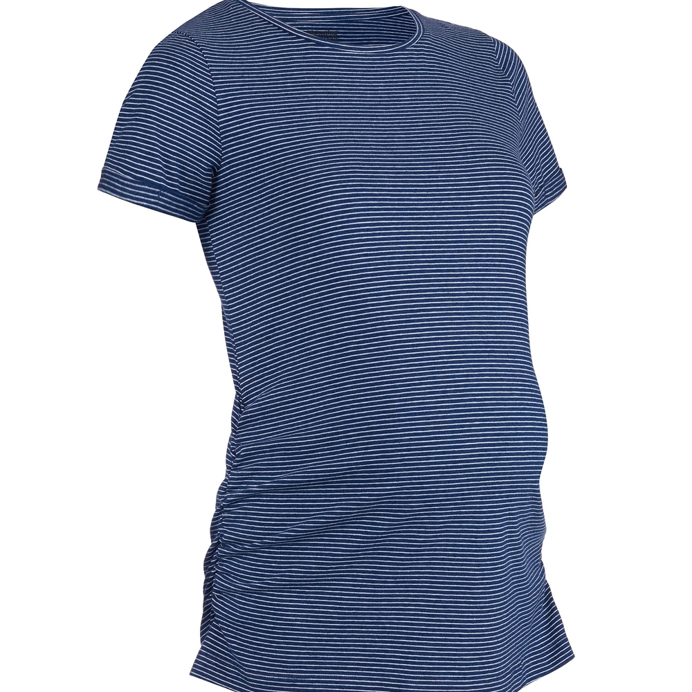

Women Half Sleeves Maternity Top Stripes - Blue
