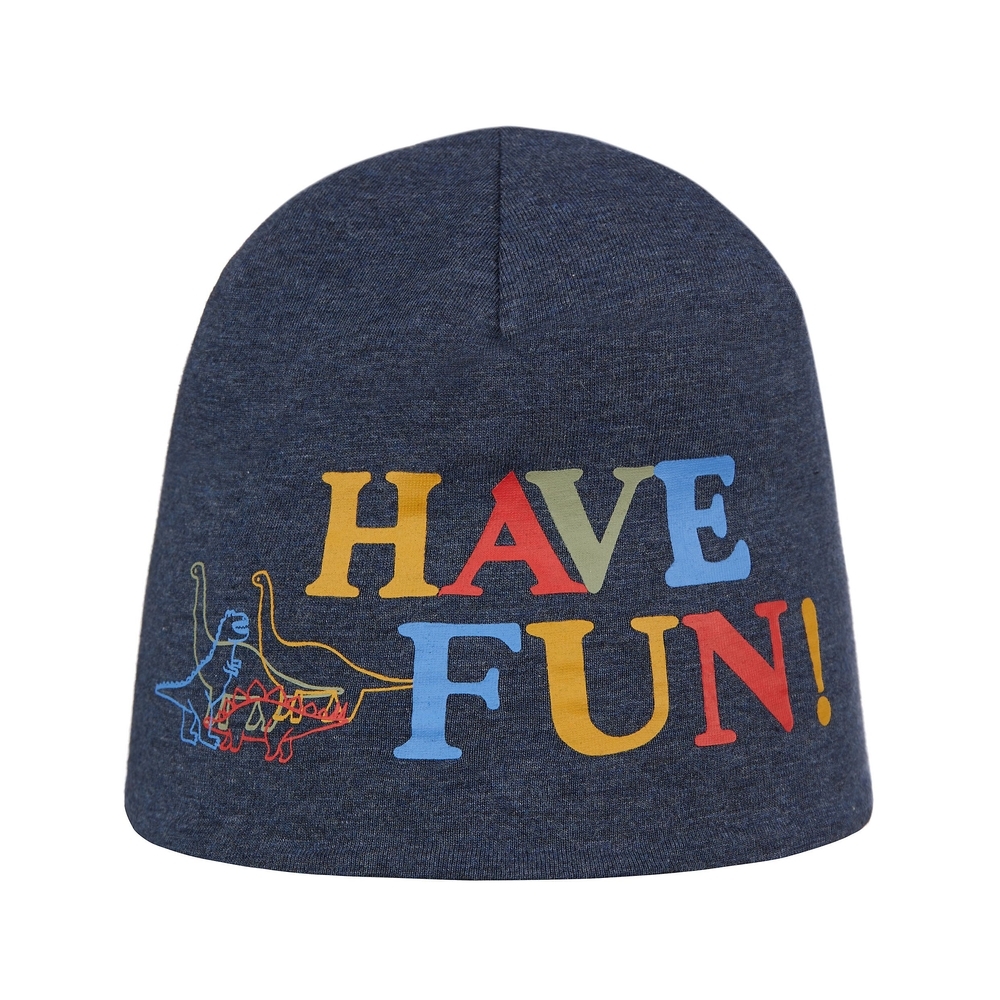 

Boys Beanie Dino And Text Print - Grey
