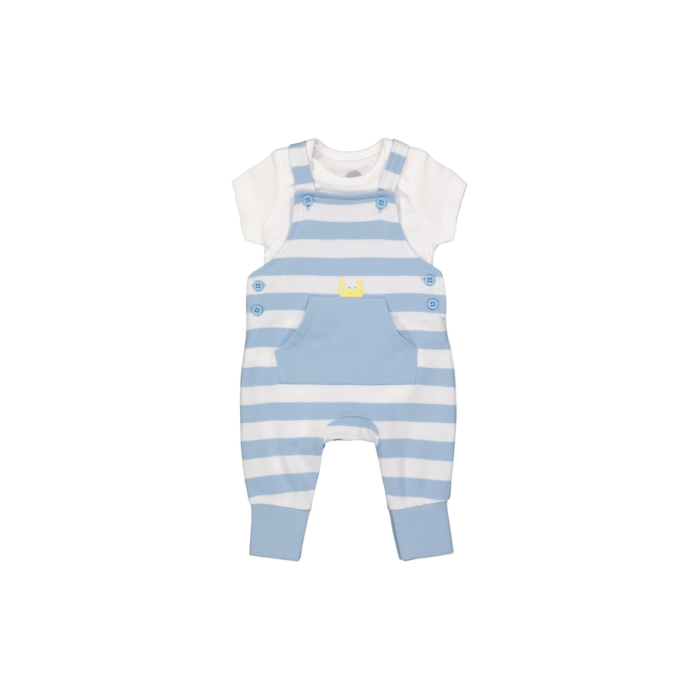 

Boys Half Sleeves Dungaree Set Stripes - Blue White