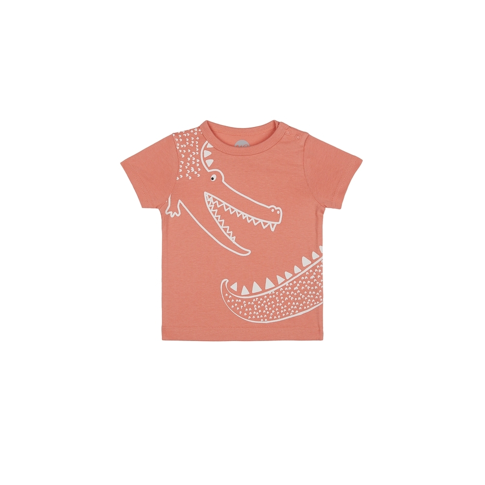 

Boys Half Sleeves T-Shirt Crocodile Print - Orange