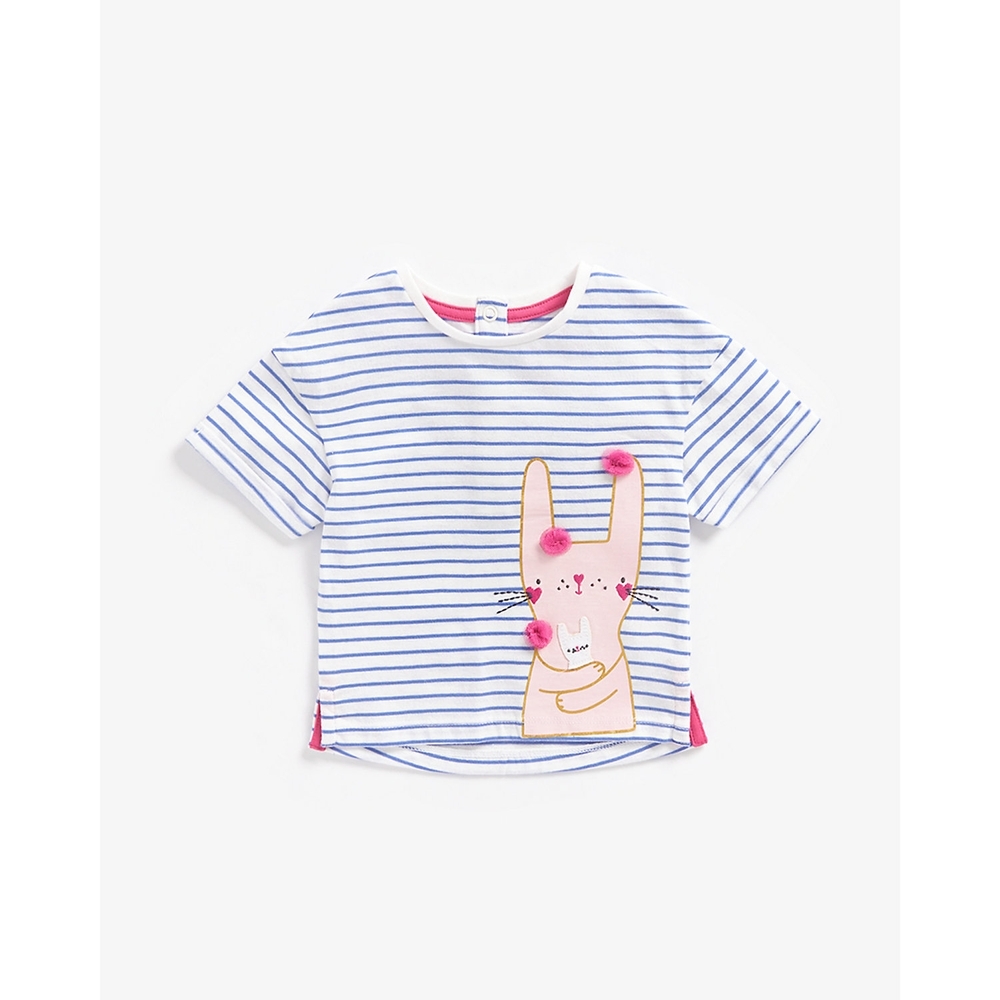 

Girls Half Sleeves Tops Striped-Multicolor