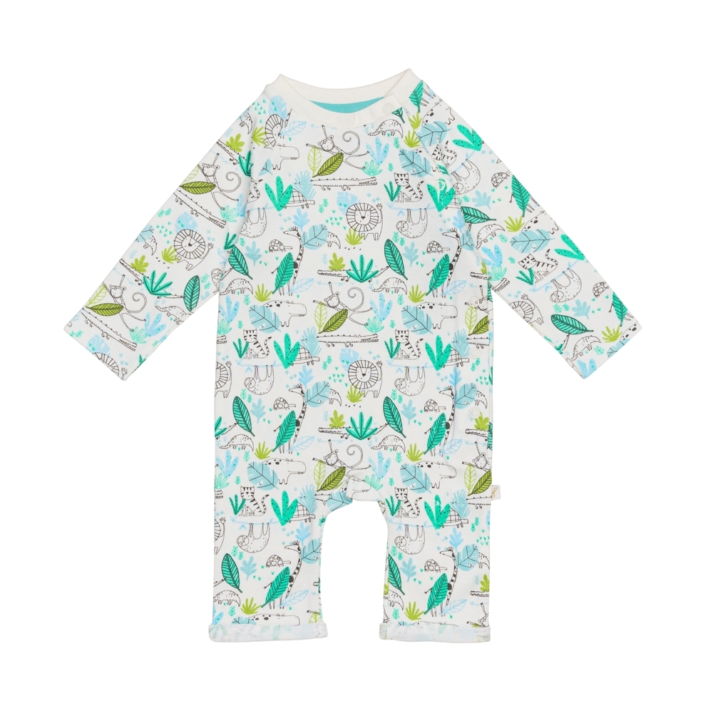 

H by Hamleys Boys Short Sleeves Romper Tropical Print-off White