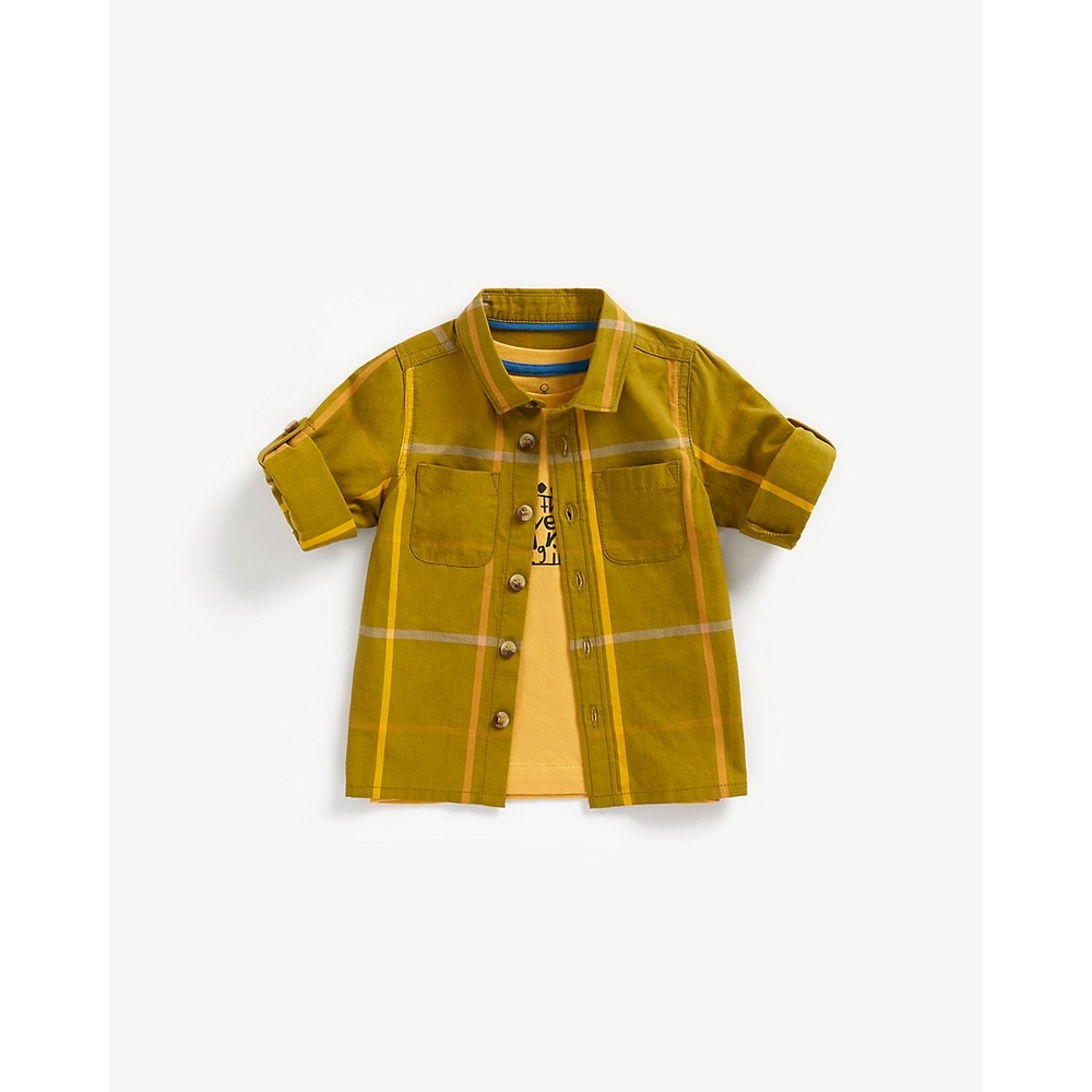 

Boys Full Sleeves Shirt With T Shirt -Multicolor