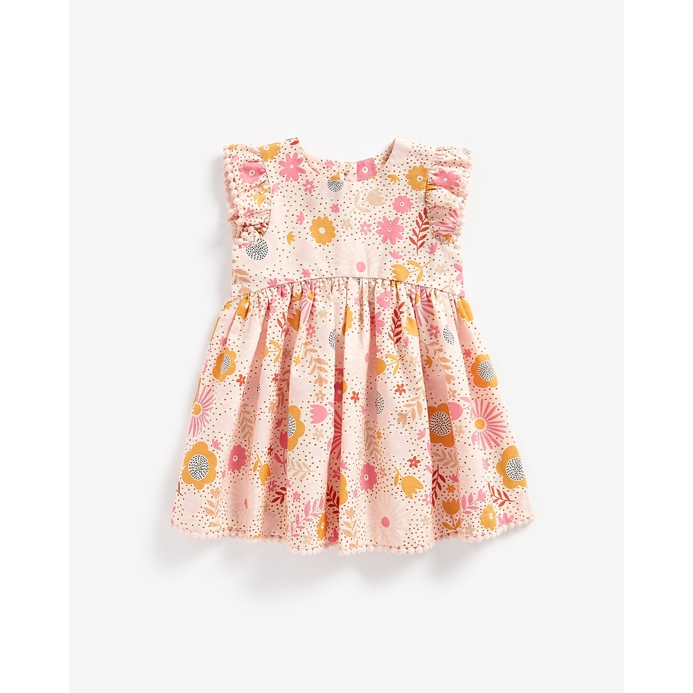 

Girls Sleeveless Dress Floral Design-Pink