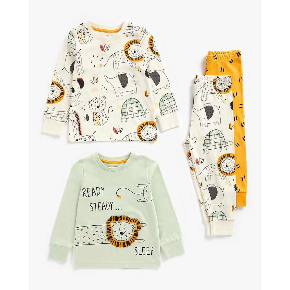 

Boys Full Sleeves Pyjama Set Animal Design-Pack of 2-Multicolor
