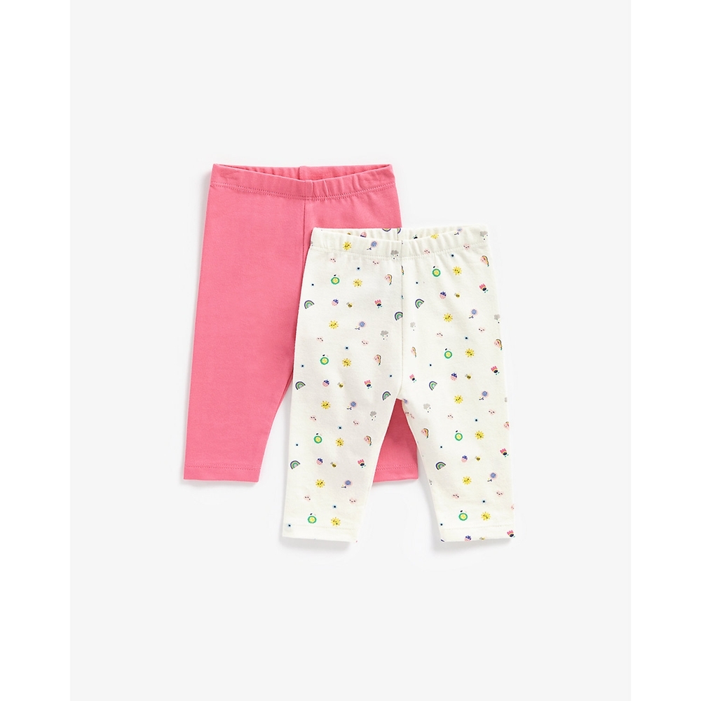 

Girls Leggings -Pack of 2-Multicolor