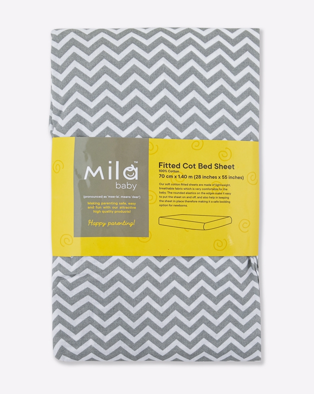 Buy Mila Baby Grey Chevron Fitted Cot Bed Sheet Large Online at Best  Price Mothercare India