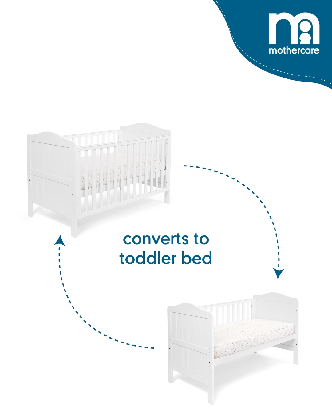 Buy Mothercare Darlington Baby Cot Bed White Online at Best Price