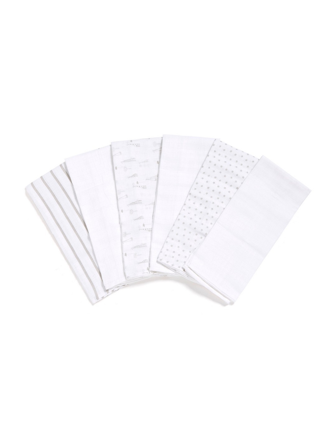 Buy Mothercare Grey, Print And Plain Baby Muslins Online at Best Price