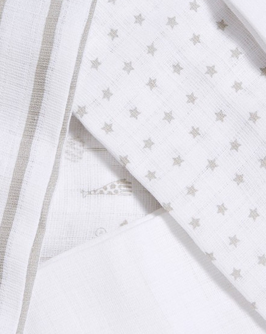 Buy Mothercare Grey, Print And Plain Baby Muslins Online at Best Price