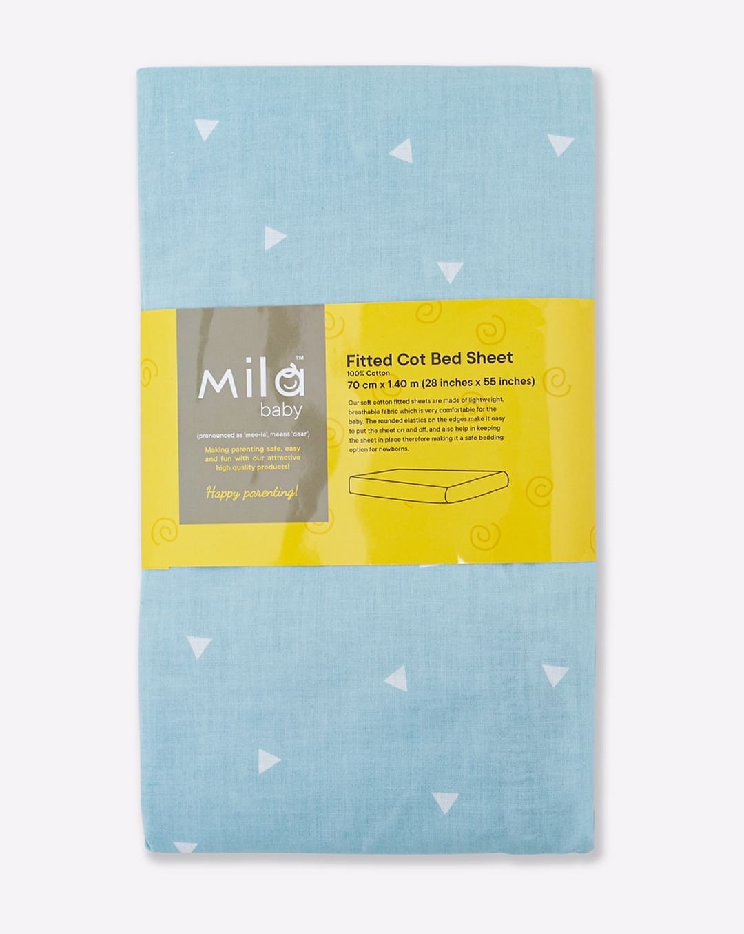 Buy Mila Baby Blue Sprinkles Fitted Cot Bed Sheet Large Online at