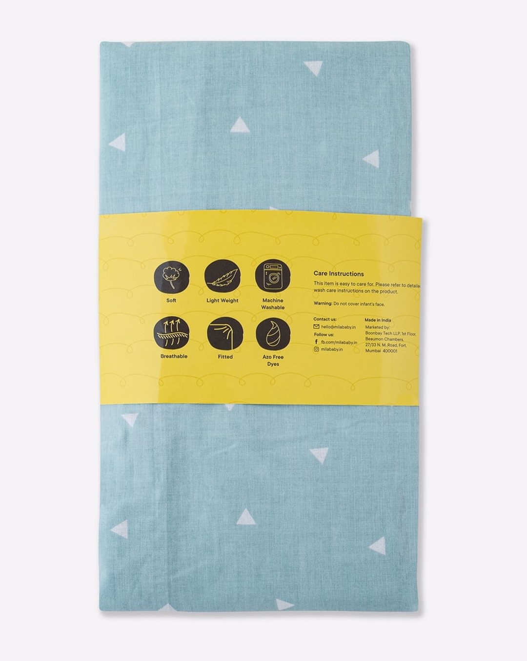 Buy Mila Baby Blue Sprinkles Fitted Cot Bed Sheet Large Online at