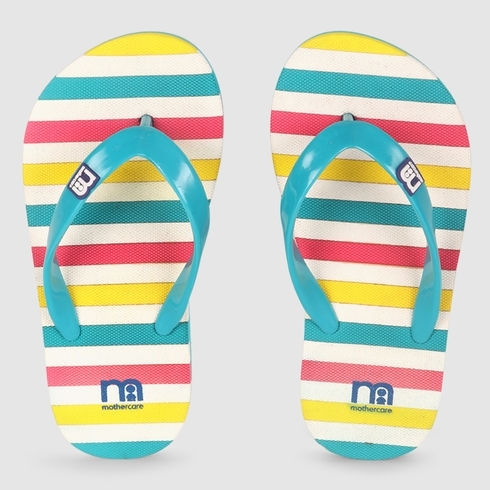 Girls Flip Flop Block Design Stripes Multicolor
