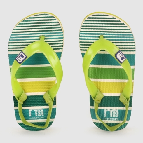 Unisex Flip Flop With Back Strap Stripe Printed Multicolor