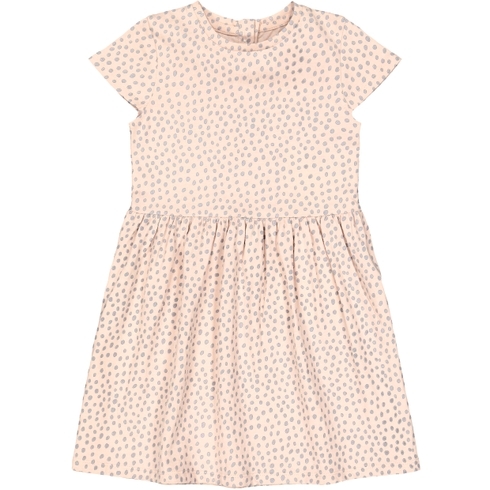 Girls Half Sleeves Dress Spot Print - Pink