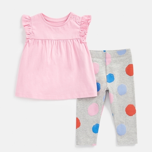 Mothercare Girls Short Sleeves Legging Set -Multi
