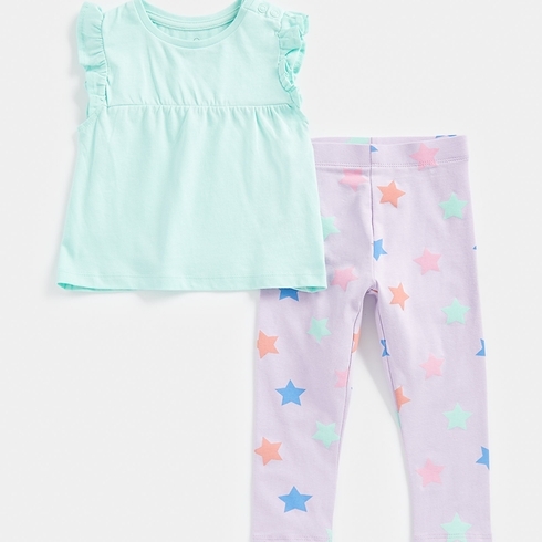 Mothercare Girls Short Sleeves Legging Set -Multi