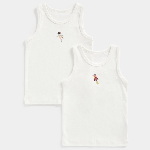 Mothercare Boys Space design Vest-Pack of 2-White
