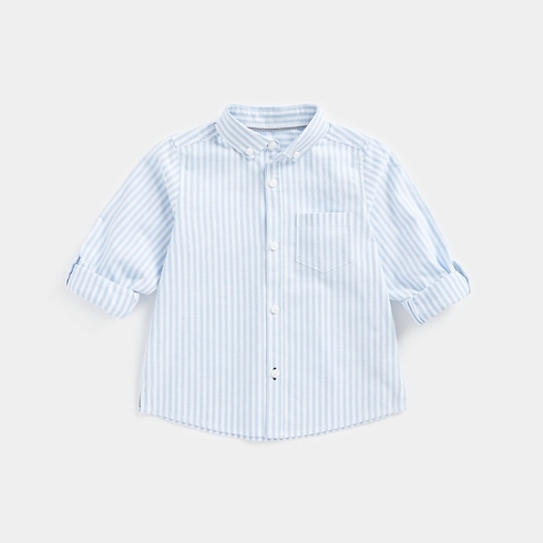 Mothercare Boys Full Sleeves Striped Shirt -Blue