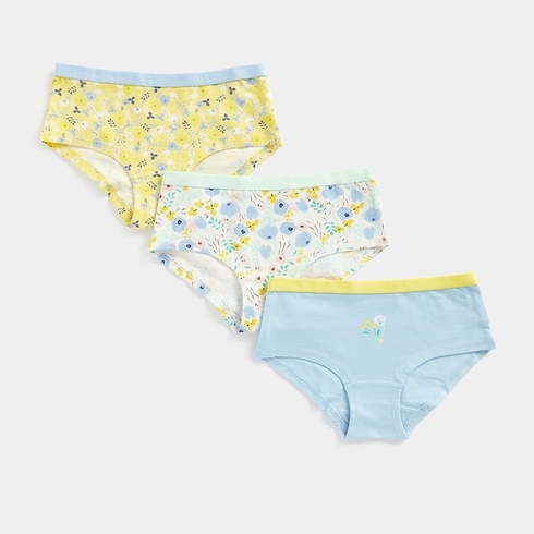 Mothercare Girls Floral Print Hipster-Pack of 3-Multi