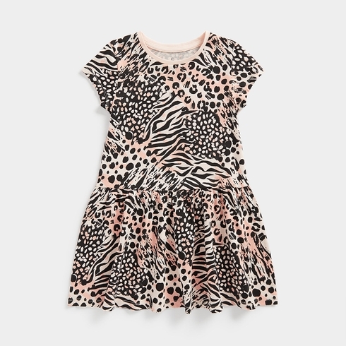 Mothercare Girls Short Sleeves Casual Dress -Pink