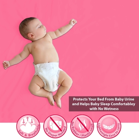 Buy Polka Tots Baby Mat Bed Protector Pink Large Online at Best Price | Mothercare India