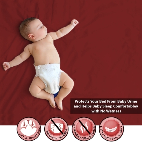 Buy Polka Tots Baby Mat Bed Protector Maroon Small Online at Best Price | Mothercare India