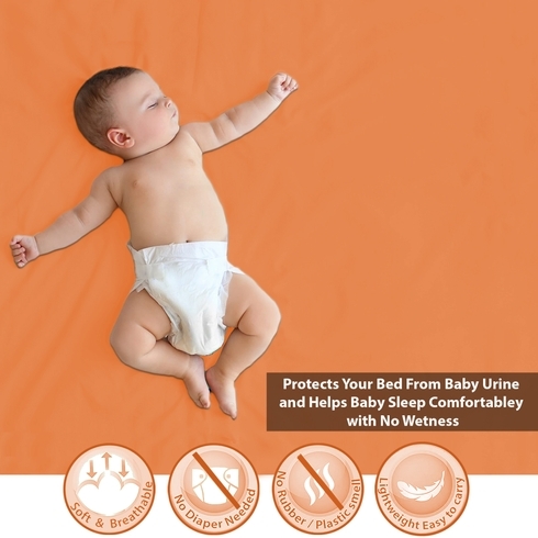 Buy Polka Tots Baby Mat Bed Protector Peach Large Online at Best Price | Mothercare India