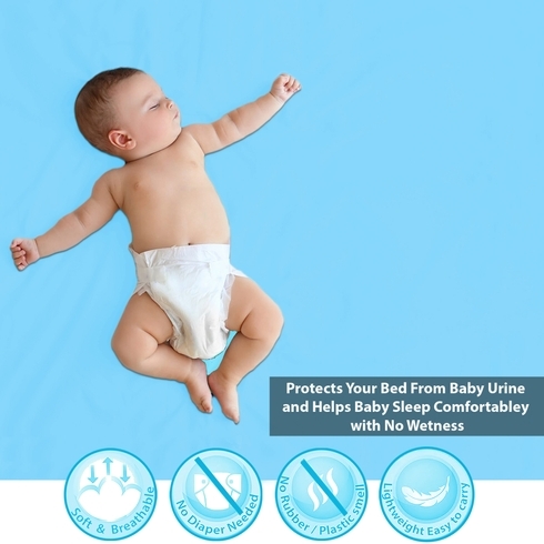 Buy Polka Tots Baby Mat Bed Protector Sky Blue Small Online at Best Price | Mothercare India