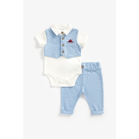 Boys Full Sleeves Partywear Set -Blue
