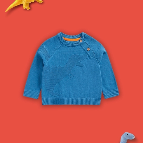 Boys Full Sleeves Sweatshirt Dino Design-Blue