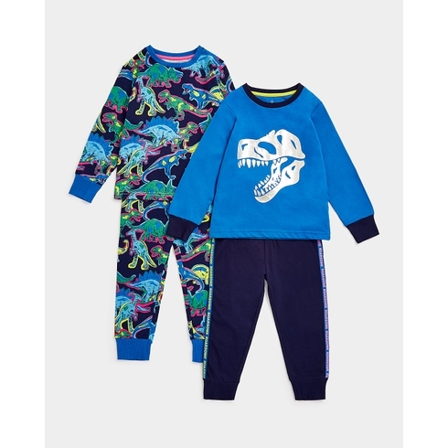 Boys Full Sleeves Pyjama Set -Pack Of 2-Multicolor