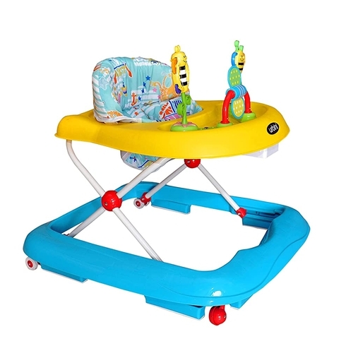 Urbini adjustable height & toys baby walker blue