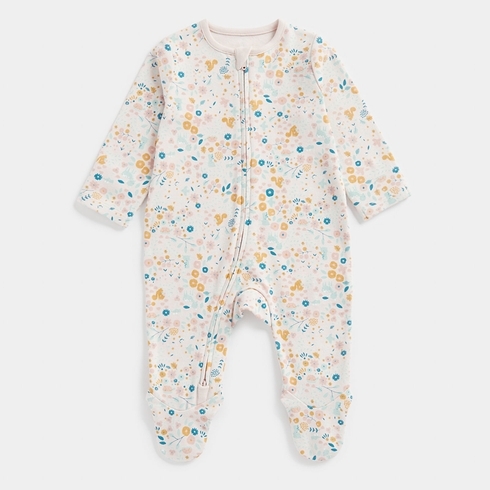 Mothercare Girls Full Sleeves All In Ones -Light Pink