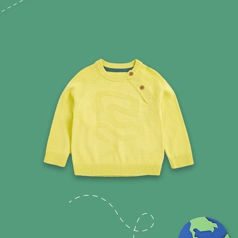 Boys Full Sleeves Sweater -Yellow