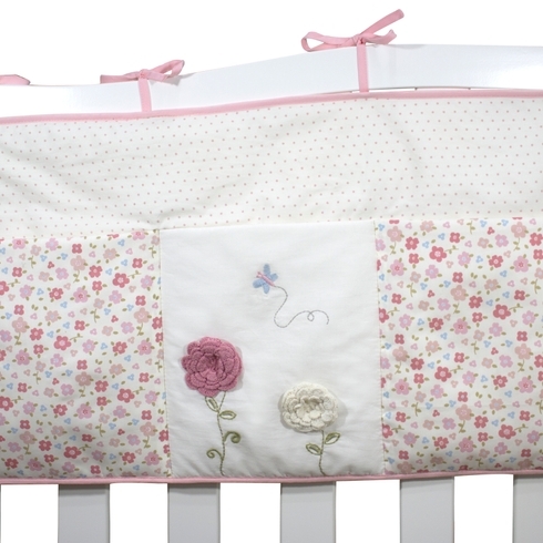 Abracadabra vintage patchwork bed organiser pink