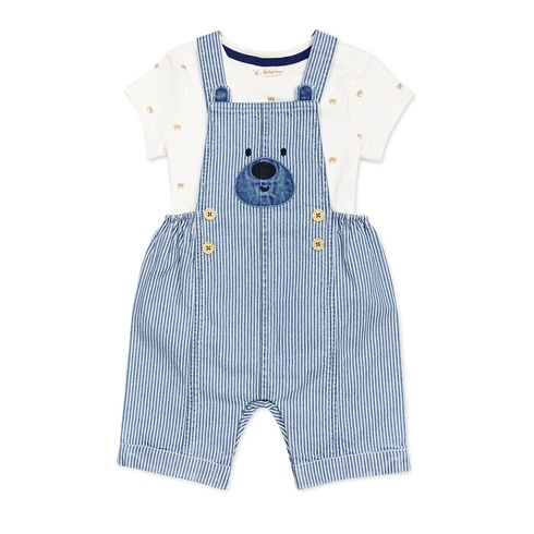 h by hamleys baby girl heritage sets & dungarees- multi colour pack of 2