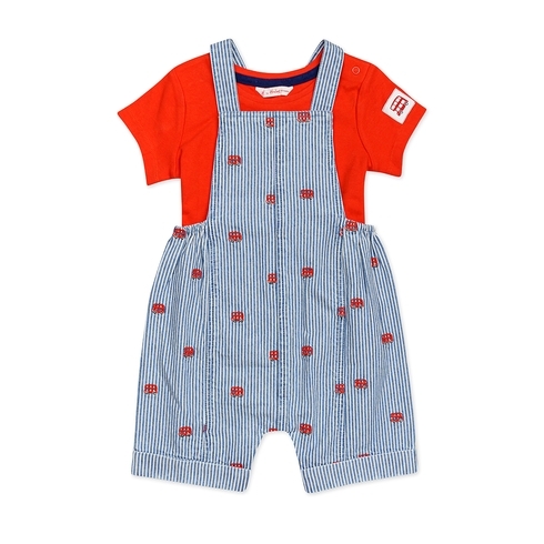 h by hamleys baby boy heritage  dungaree set- multi colour pack of 2