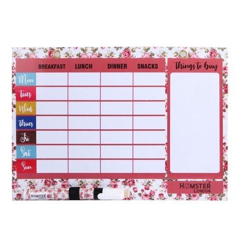 Hamster London Magnetic White Board A4 Floral