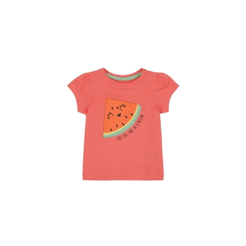 Girls Half Sleeves T-Shirt Watermelon Print - Pink