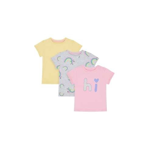 Girls Half Sleeves T-Shirt Printed - Pack Of 3 - Multicolor