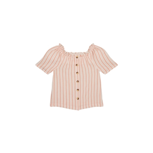 Girls Half Sleeves Top Striped - Pink