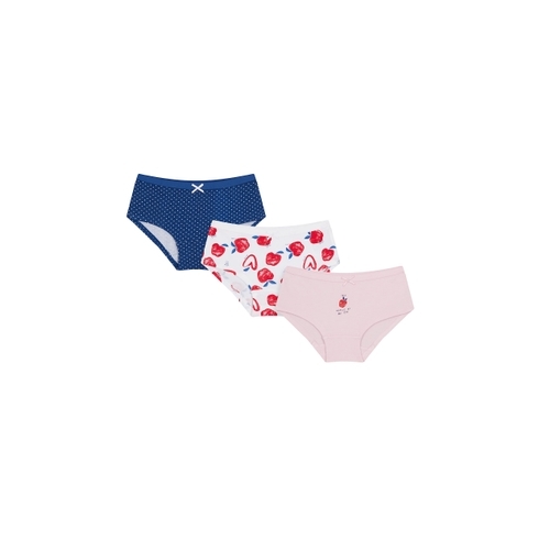 Girls Briefs Apple Print - Pack Of 3 - Multicolor